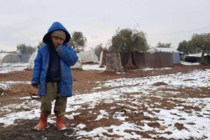 Syrian boy in refugee camp